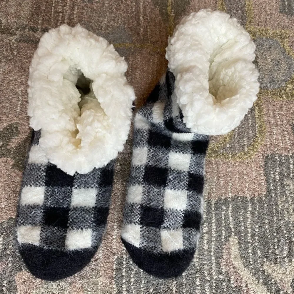 Muk Luks Buffalo Plaid Slipper Socks